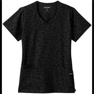 Women's Illusion Teardrop Pattern V-neck Scrub Top